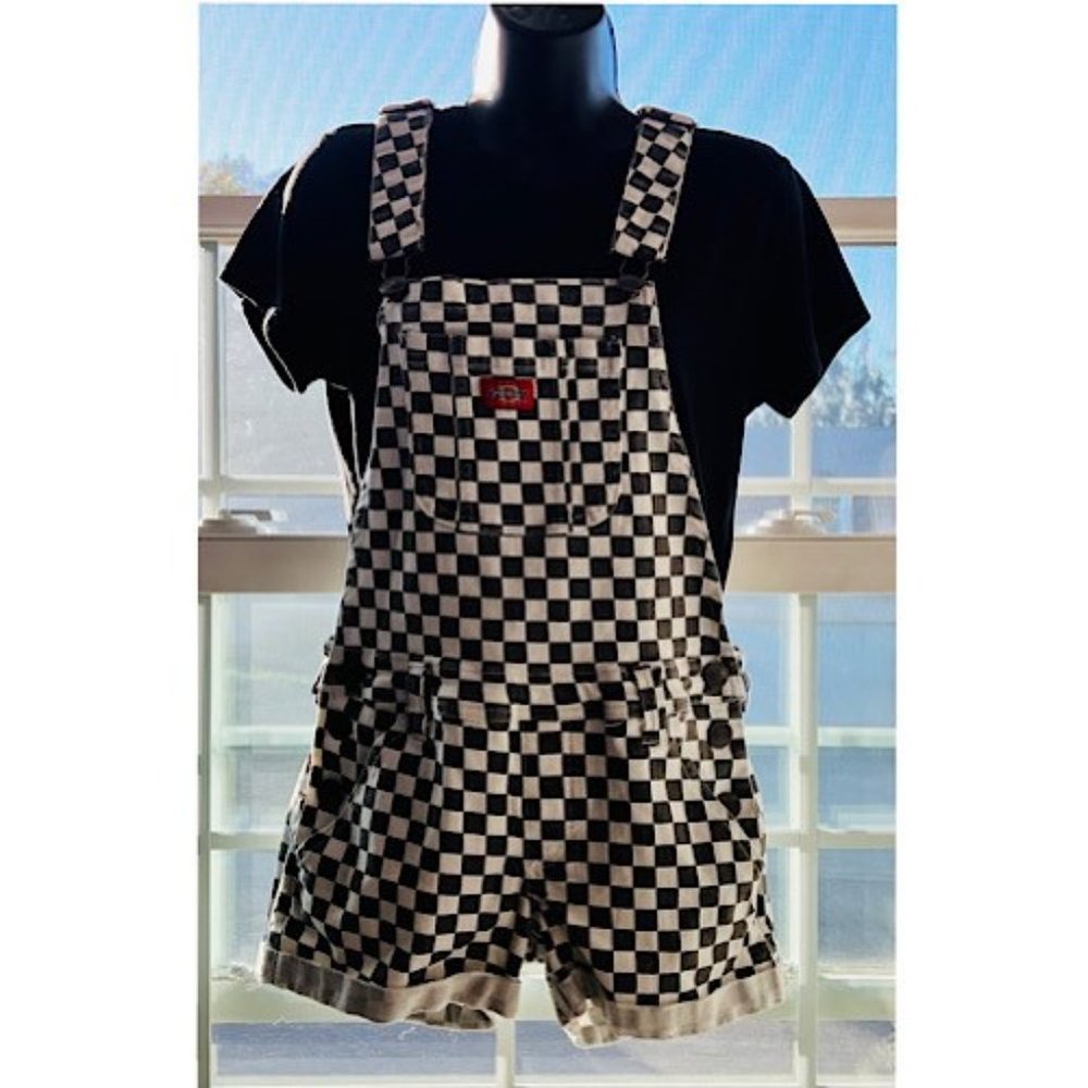Dickies Overall Shorts Checkered (black and white)